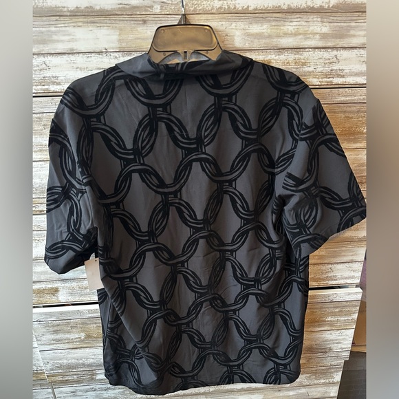 🆕 Drill Clothing Co Button Up Shirt Men’s Medium Black Pattern Short Sleeve NWT - Picture 5 of 10